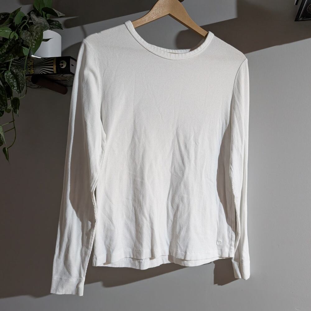 Banana Republic | White Ribbed Long Sleeve Tee | Size XL